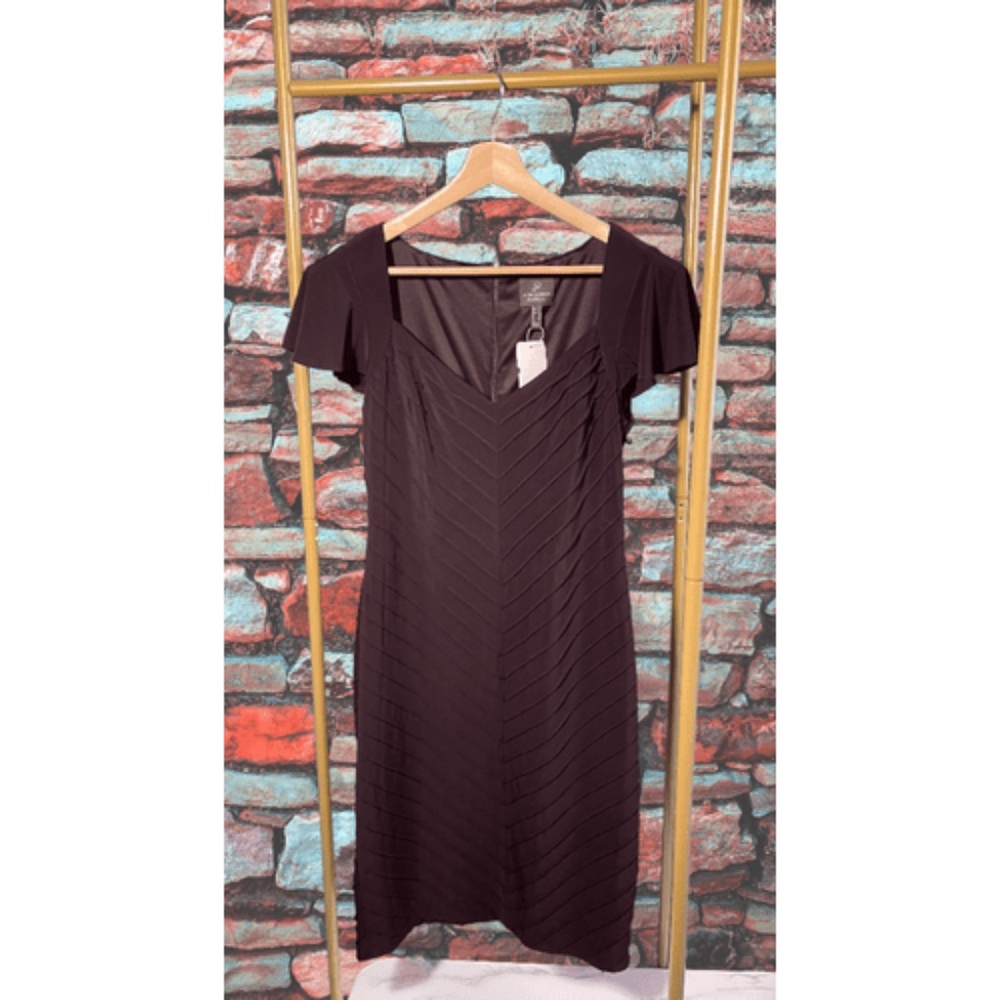 Adrianna Papell Jersey Pintu Black Dress